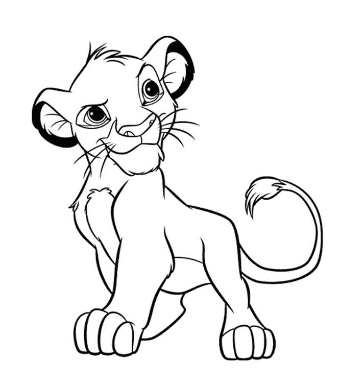 coloriage roi lion simba lionceau fait le fier
